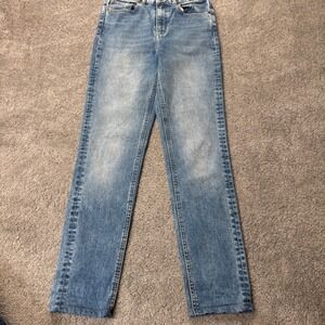 Frank and Oak Women's 27 Jeans Straight Leg Light Wash